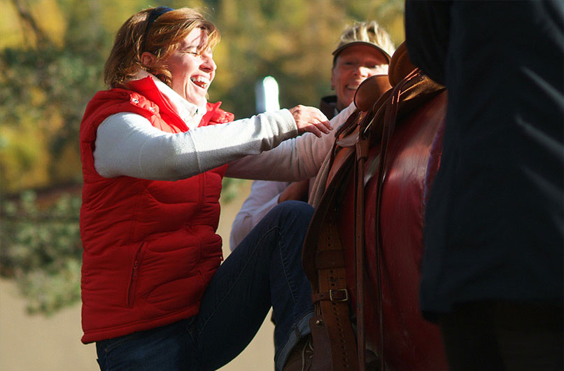Business: horse encounter instead of powerpoint presentation